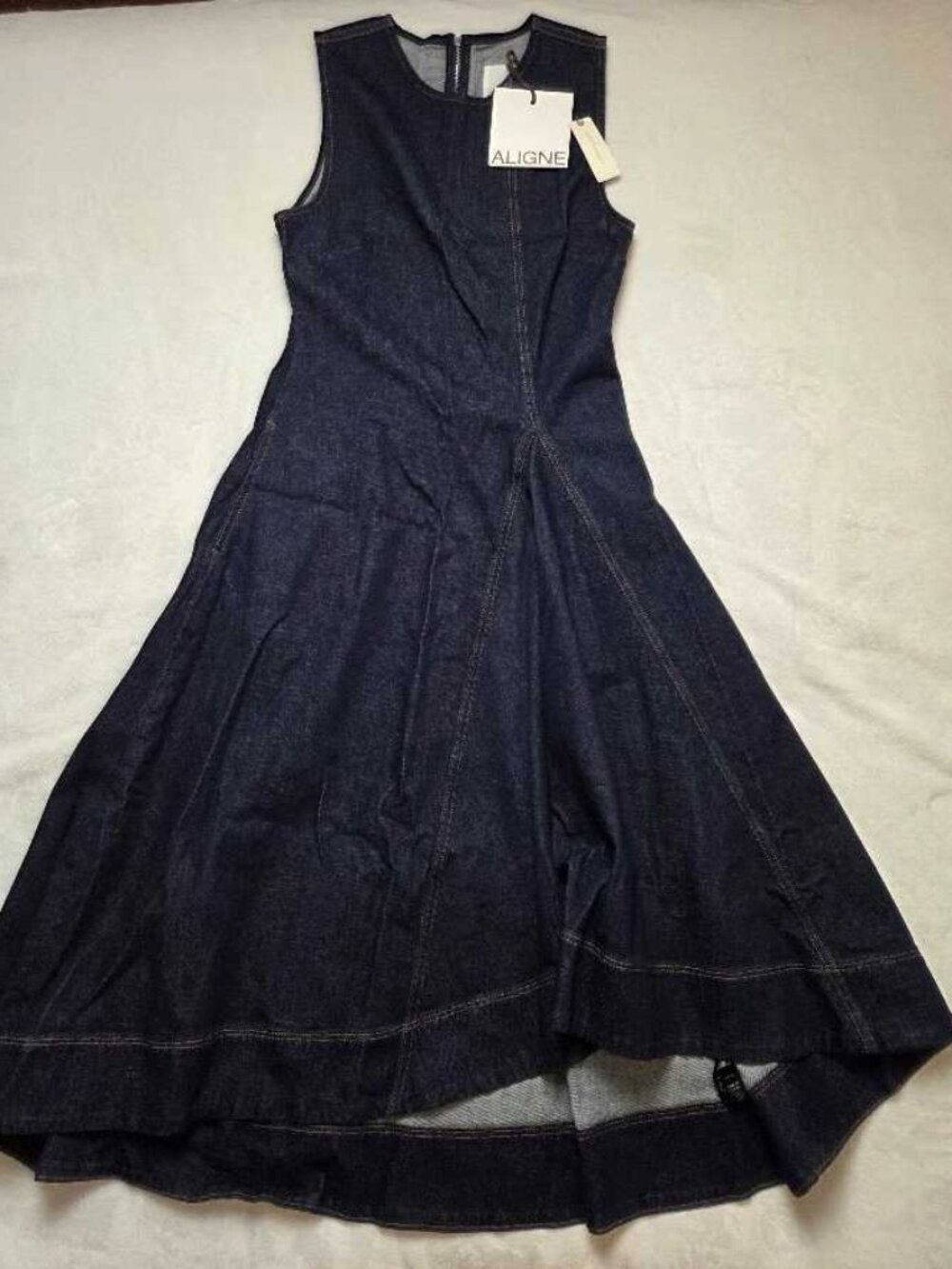 New US 8 ALIGNE (from Anthropologie) Liberty denim cotton midi dress  Indigo